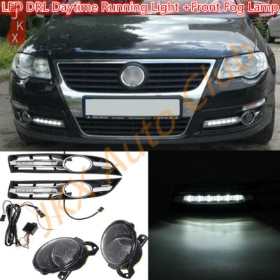 Светодиодные дневные ходовые огни + противотуманные фары + комплект ремней безопасности для Volkswagen Passat B6 2006-2010 - Изображение 1 из 4
