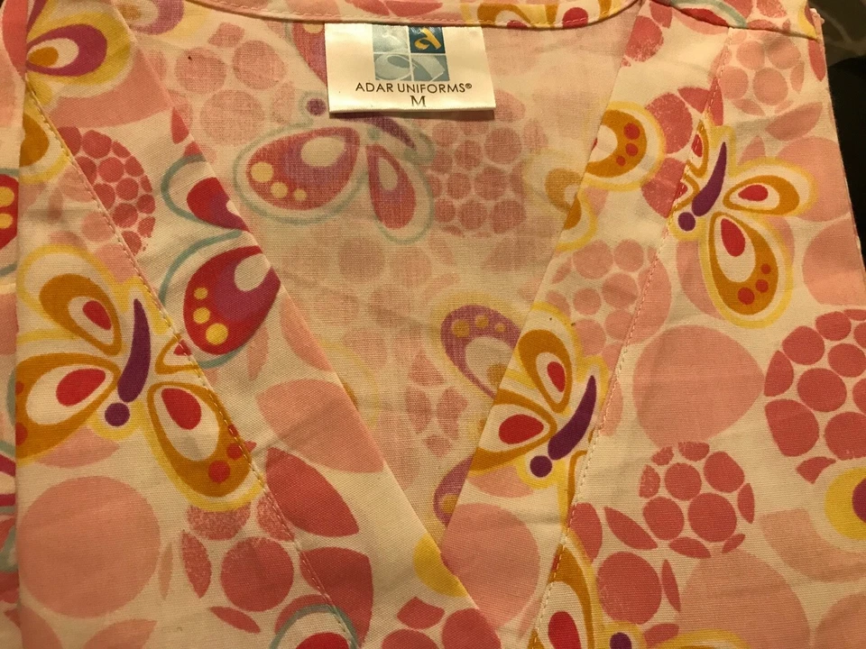 #1601 Adar v-образным вырезом печать скраб Топ - Изображение 1 из 1