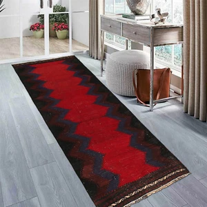 Vintage Tribal Afghan Handmade Rug Table Sheet Wool Kilim 2'2x5' ft- B21430 - Picture 1 of 7