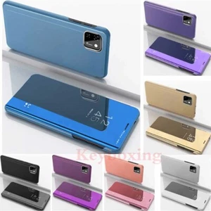 For iPhone 12 11 Pro Max XS XR 6s 7 8 Plus Mirror Leather Flip Case Stand Cover - Picture 1 of 20