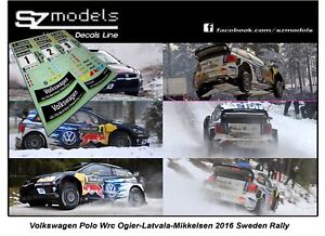 1/43 Rally Decal Additif Vw Polo Wrc Ogier Latvala Mikkelsen Sweden 2016 no ixo 