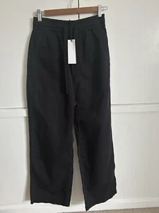 ALEXANDER McQUEEN Trousers UK 10 IT 38 Black Cargo Cotton /Linen Wide Leg BNWT - Picture 1 of 24