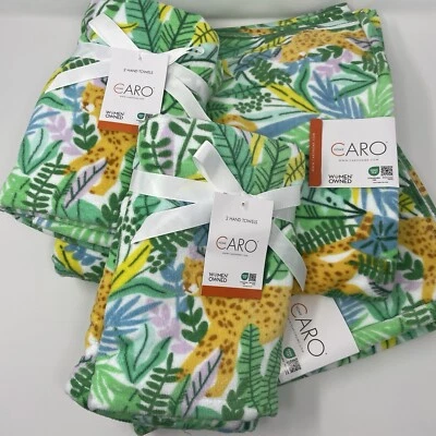 Deborah Connolly 2 Bath, 4 Hand Towels Leopard Green Safari - Image 1 of 4