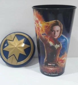 CAPTAIN MARVEL Cinemark Theater Exclusive Cup with 3D Lid Beautiful Pre-owned  - Picture 1 of 11