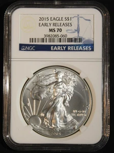 2015 MS70 NGC AMERICAN EAGLE UNCIRCULATED SILVER DOLLAR #54 - Picture 1 of 4