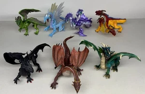 Lot of 7 Safari Scleich Dragon Figures Hydra Twilight Ice Fire Forest Mountain + - Picture 1 of 20