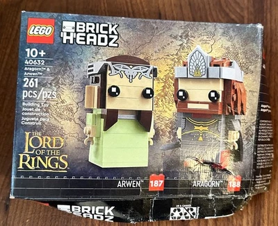 Lego Brickheadz 40632 Aragorn & Arwen Retired Set New In Damaged Sealed Box B4 - Image 1 of 4