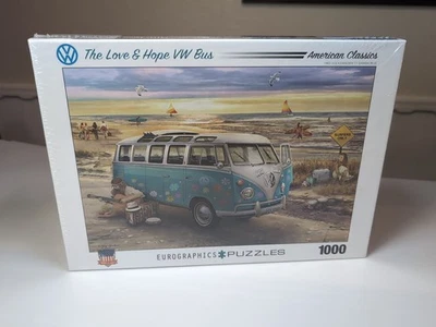 NEW Eurographics Puzzle -"The Love & Hope" - Retro VolksWagen VW Bus - 1000 Pc - Image 1 of 4