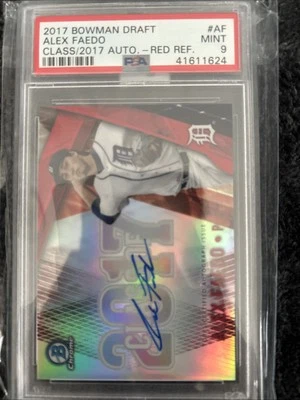 2017 bowman Chrome Alex Faedo Red refractor auto /5 Class Of 2017 PSA 9 - Image 1 of 2