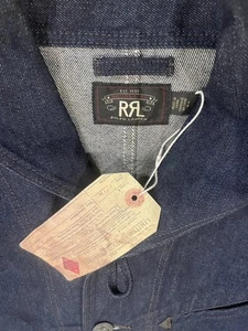 RRL Double RL Ralph Lauren 1940's WWII style U.S Navy Indigo Denim Jacket Small - Picture 1 of 7