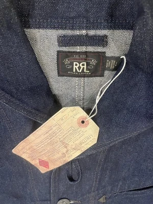 RRL Double RL Ralph Lauren 1940's WWII style U.S Navy Indigo Denim Jacket Small - Image 1 of 4