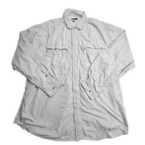 ExOfficio Insect Shield Mens XL Shirt Roll Tab Sleeve Vented Cream Marine Check - Picture 1 of 5