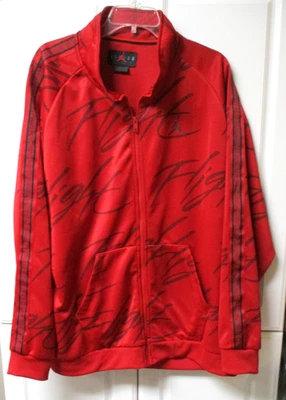 Air Jordan Track Warm Up Jacket Mens 2XL Flight Graphic Full Zip Red & Black - Image 1 of 4