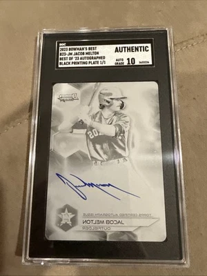 Placa de impressão 2023 Bowmans Best Jacob Wilson autografada 1/1 SGC autêntica autografada 10 - Imagem 1 de 4