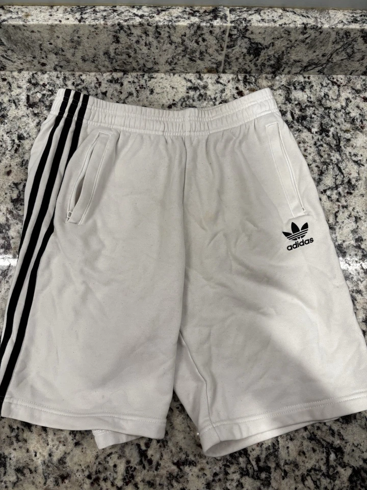 Adidas Originals Trefoil White Shorts Size S | 3-Stripes | Casual Gym - Image 1 of 4