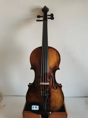 Master 4/4 violin Solid Flamed maple back spruce top hand Antique carved C2 - Image 1 of 4
