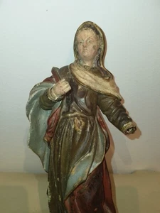 Ste Marie Madeleine?/ANCIENNE STATUE RELIGIEUSE/BOIS SCULPTé/H.27cm/XIXè?XVIIIè? - Picture 1 of 9