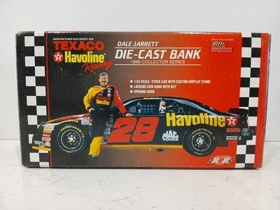 Dale Jarrett #28 Texaco Havoline 1995 DieCast Bank 1:24 Scale NIB - Image 1 of 4