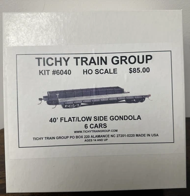 Tichy Train Group HO Bulk Kit #6040 Early 40' Steel Flat 6-Pack Bulk Packed NOS! - Image 1 of 4