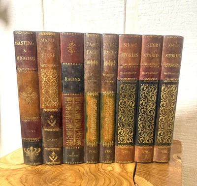 Lindo Suporte de Mesa Raro Maitland-Smith Vintage Livros Falsos Decoração 12”x10”x6” #5 - Imagem 1 de 4