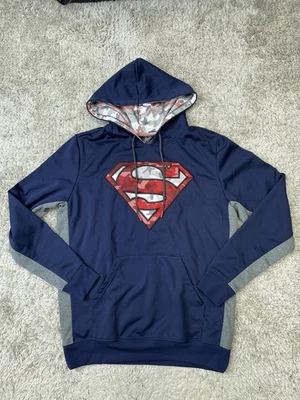 Sudadera con Capucha Superman Para Hombre Mediana Azul Marino DC Comics Pullover Camuflaje Logo Gráfico Foto 1 de 4