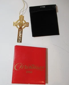 THE EAGLES EDGE ~ORO Croce Celtica Arpa Ornamento ~ 1988 Natale - Foto 1 di 2