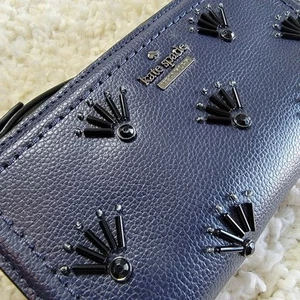 Kate Spade NY Patterson Drive Braylon Wallet Clutch Navy Blue Designer Purse - Picture 1 of 11