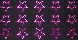 15 STARS PINK iron-on hotfix RHINESTONE crystal bead gem bling Transfer patch - Picture 1 of 1