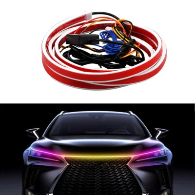 Colorful Car LED Light Strip Auto Hood Decor Atmosphere Lamp APP Remote Control - Image 1 of 4