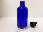 12 Pack - 4oz Cobalt Blue Glass Bottles with Glass Eye Dropper New 12 Bottles 