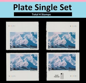 US C137 Airmail Mount McKinley Alaska 80c plate single set 4 V11111 MNH 2001 - Picture 1 of 1