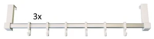 3x Türgarberobe Alu mattsilber weiß 600 mm mit 6 Haken - Bild 1 von 1