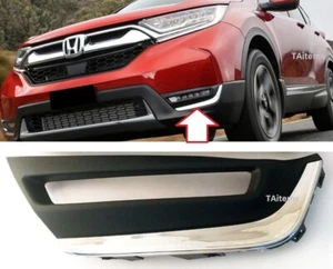 LEFT FOG LIGHT GRILL WITH CHROME TRIM FITS FOR HONDA CR-V 2017-2019 - Picture 1 of 6