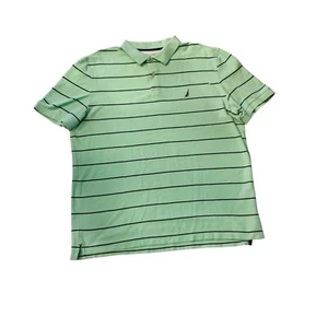 Nautica Men Polo Sz 2XL Green and Blue Striped - Picture 1 of 4