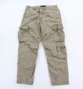Abercrombie Fitch Pantalone Cargo Uomo 32x30 Beige Militare Tattico Casual Cotone - Foto 1 di 9