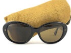 Rare Vintage Aa Sutain 101 Round Oversized Sleek Black 1970 Sunglasses