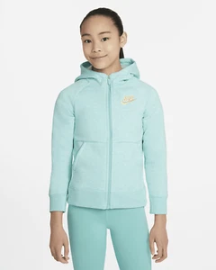 Nike Girls Zip Up Hoodie Tropical Green Yellow - Picture 1 of 1