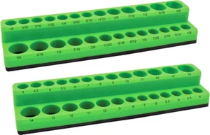 2-PC 1/4" DR. SHALLOW & DEEP MAGNETIC SOCKET TRAY HOLDER SAE 1/8"-5/8" MM 4-14M - Picture 1 of 1
