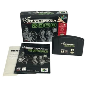 WWF Wrestlemania 2000 (N64, 1999) Authentic Complete CIB Manual Lenticular Card - Picture 1 of 11