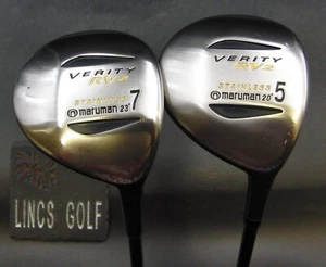 Set of 2 Maruman Verity RV2 5+7 Woods Regular Graphite Shafts Golf Pride Grips - Picture 1 of 6
