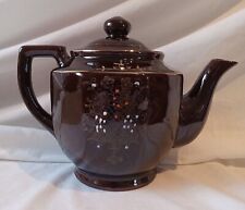 Brown Betty Redware Teapot Made in Japan Moriage Enamel See Description