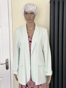 NWT Womens SZ 16 River Island LS Collar Light Green Lined Summer Smart Jacket - Picture 1 of 22