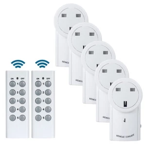 Wireless Remote Control Sockets Programmable Electrical UK Plug Outlet Switch - Picture 1 of 11