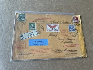 Switzerland 1925 FFC + First Flight Basel to Berlin? +Franking #C11 +Multi Chop - Picture 1 of 2