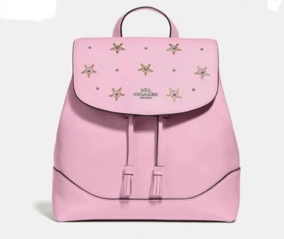 NUEVO CON ETIQUETAS Mochila Coach ELLE CON TACHUELAS INTEGRALES en Rosa F73207 Foto 1 de 4