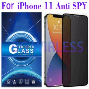For iPhone 11 , Anti Spy Privacy Tempered Glass Screen Protector,Full Coverage - Picture 1 of 11