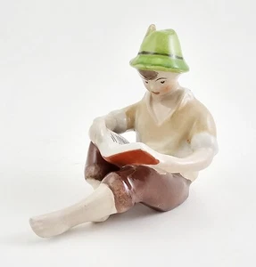 Vintage Hungarian Boy Figurine 1960s - Boy Reading a Book - Picture 1 of 7