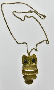 Vintage Bronze Retro Owl Pendant Long Chain Necklace Jewellery - Picture 1 of 1