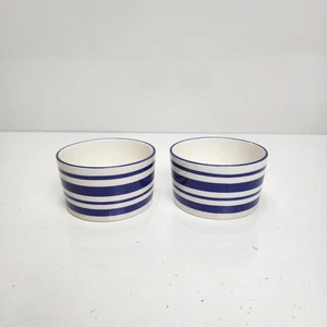 Target Keramik Dessertschale 2er Set blau & weiß gestreift Muster 2" hoch - Bild 1 von 4