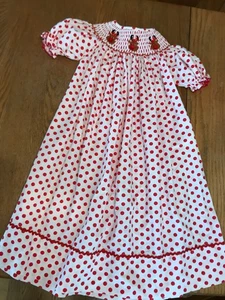 Girls Christmas Dress Sz 5/Smocked Embroidered Reindeer/Holiday Party Dress EC - Picture 1 of 11